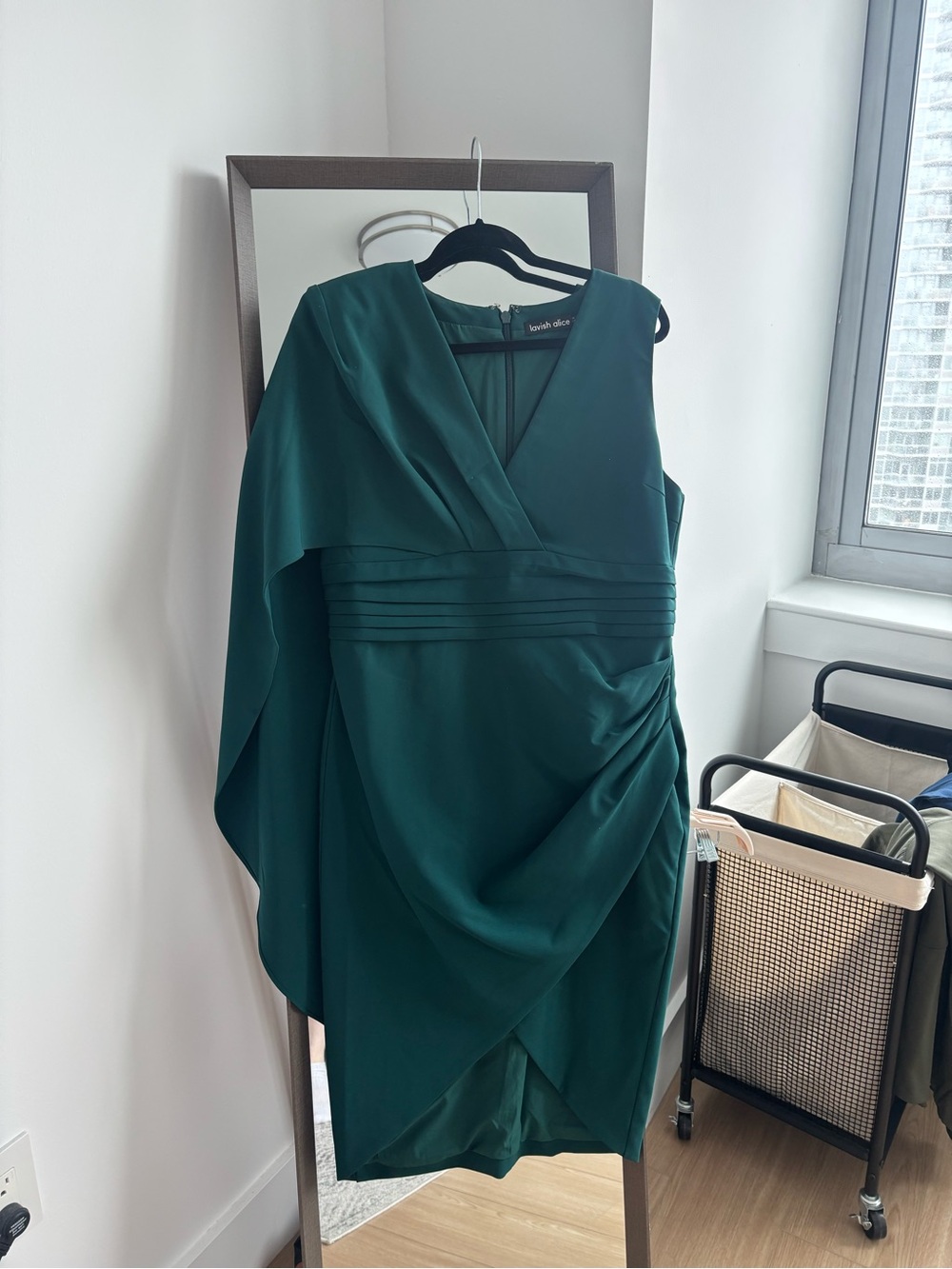 Lulu's Deep Teal One-Shoulder Draped Cocktail Dress